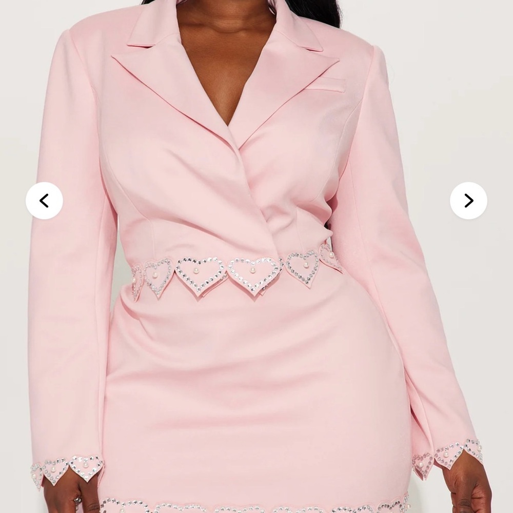 Fashion Nova Pink Blazer Dress with Heart Details Size 1XL